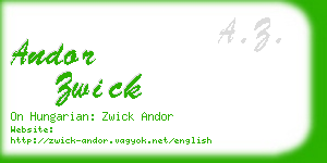 andor zwick business card